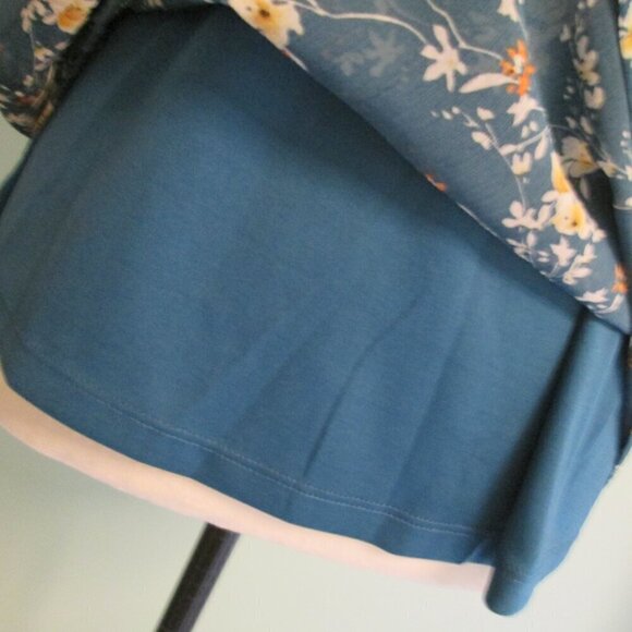 Papermoon Blouse Teal Floral Print Size XS Sleeveless V-Neck Top NWT - Picture 3 of 15